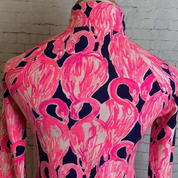 Lilly Pulitzer UPF 50+ Skipper PopOver Sweater Flamingos‎ XS Preppy Resortwear - Picture 12 of 15